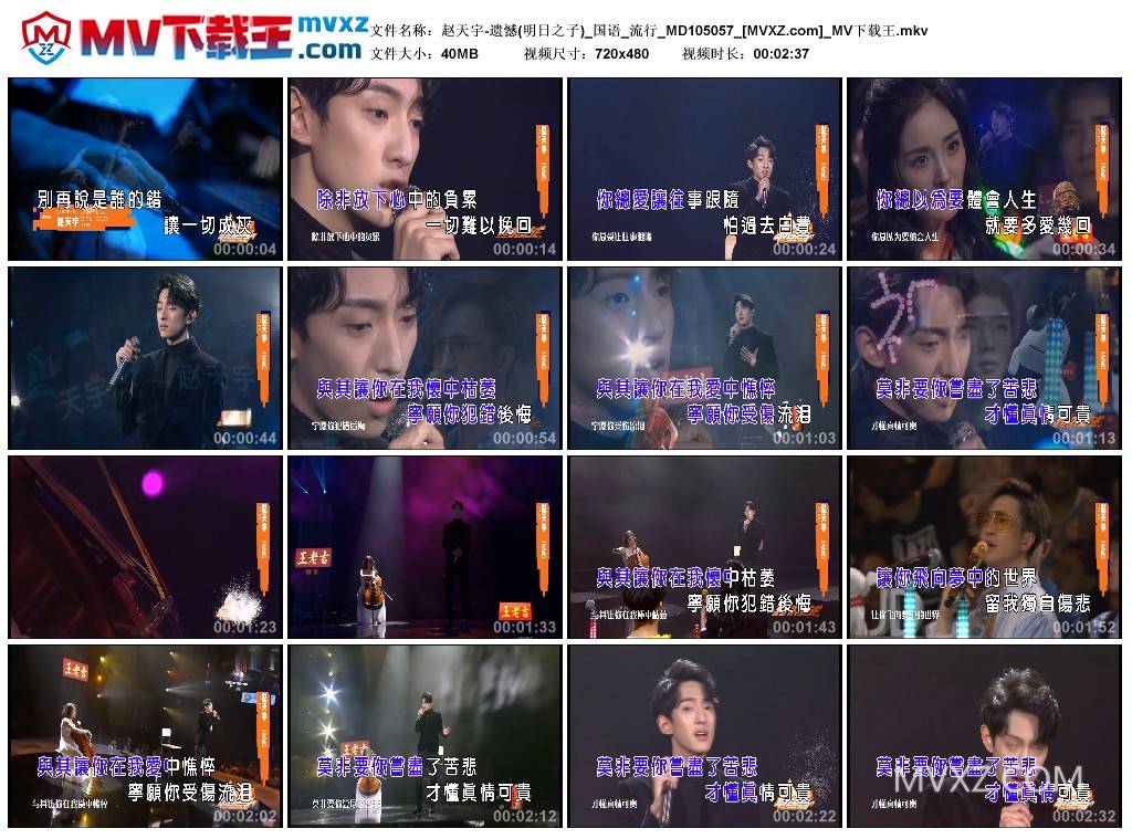 赵天宇-遗憾(明日之子)_国语_流行_MD105057